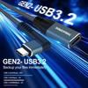 Thsucords USB C Extension Cable Type C 90 Degree Right Angle Extension Cord USB Male to Female for MacBook Dell Laptops 0.1M 3.2 (20Gbps) Pro, XPS,