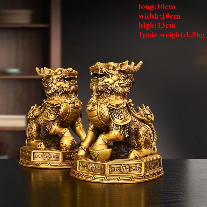 1pairs Copper Gossip Unicorn Ornament Business Home Living Room Front Desk Decorations