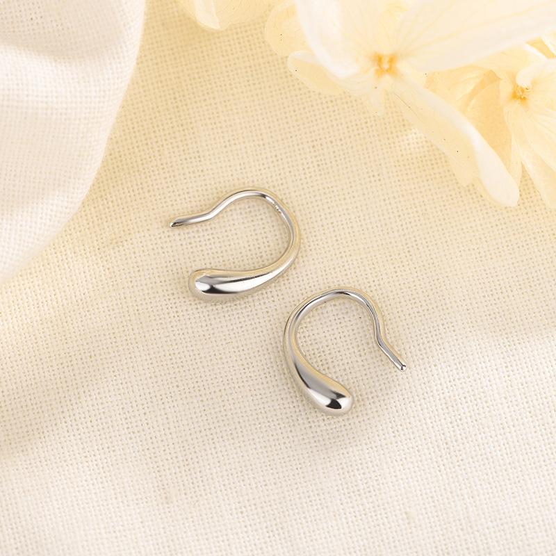 S925 Silver Water Drop Earrings For Women Minimalist Elegant Small Unique Hook Earrings High End Jewelry