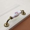 European Flower Ceramic Handles Kitchen Cabinet Storage Dressers Classic Wardrobe Cabinet Closet Door Pulls
