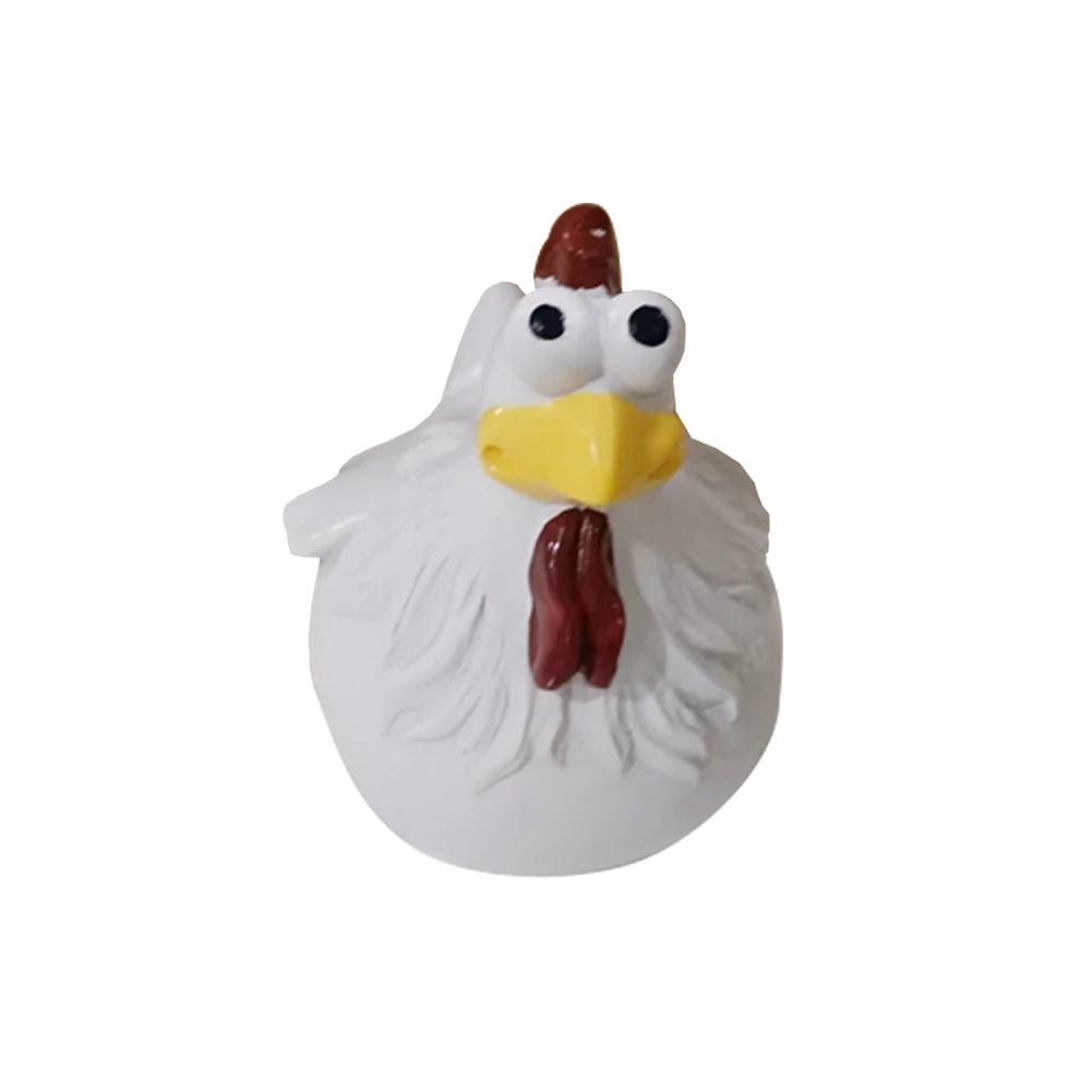 Farm Yard Chicken Statues Decorative Resin Sculpture Art-backyard Art Craft Creative Eco-friendly Simple Backyard Decorations