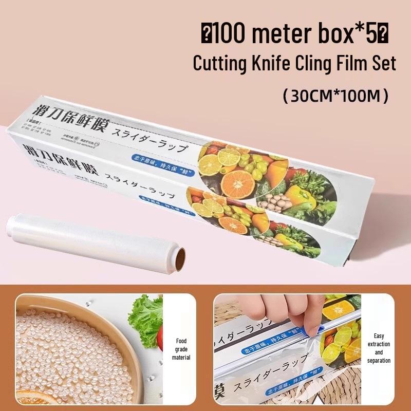 Handreißfreies Frischhaltefolien-Set mit Schneider – Dicke, große Rolle für den Küchengebrauch