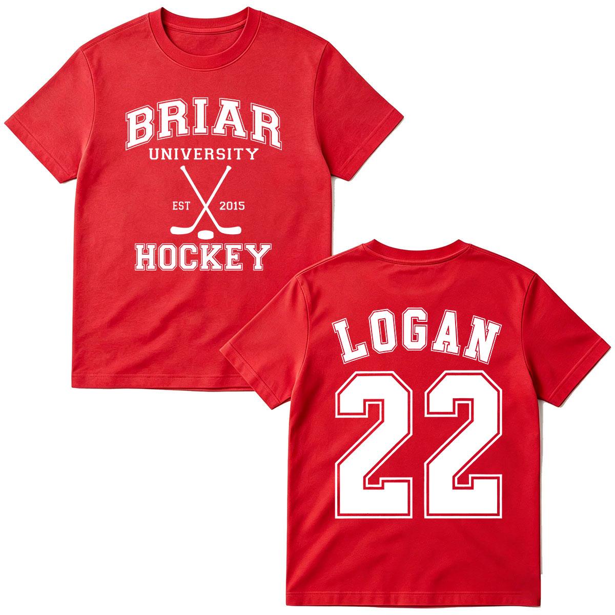 Off Campus Tv Series Tshirts Logan 22 Briar University Hockey Tshirt Unisexs Unisex Clothing Fashion Cotton Short Sleeve T Shirts S