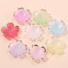 50pcs/lot Colorful Cherry Blossom Acrylic Beads Golden Brushed Patter Petals Charm Connectors For Jewelry Making DIY Acessories