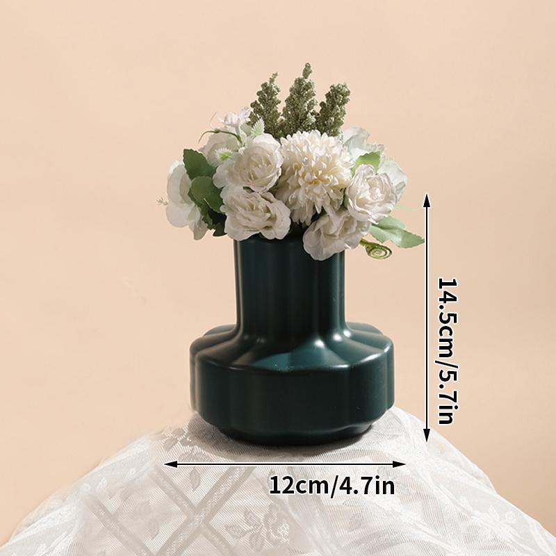 Chinesischer Stil Plastikvase Imitation Porzellan Blumentopf Kreativer Blumenarrangementsbehälter Trocken Nass Raum Desktop Dekor
