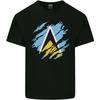 Zerrissene St. Lucia Flagge Lucian Day Fußball Kinder T-Shirt Kinder