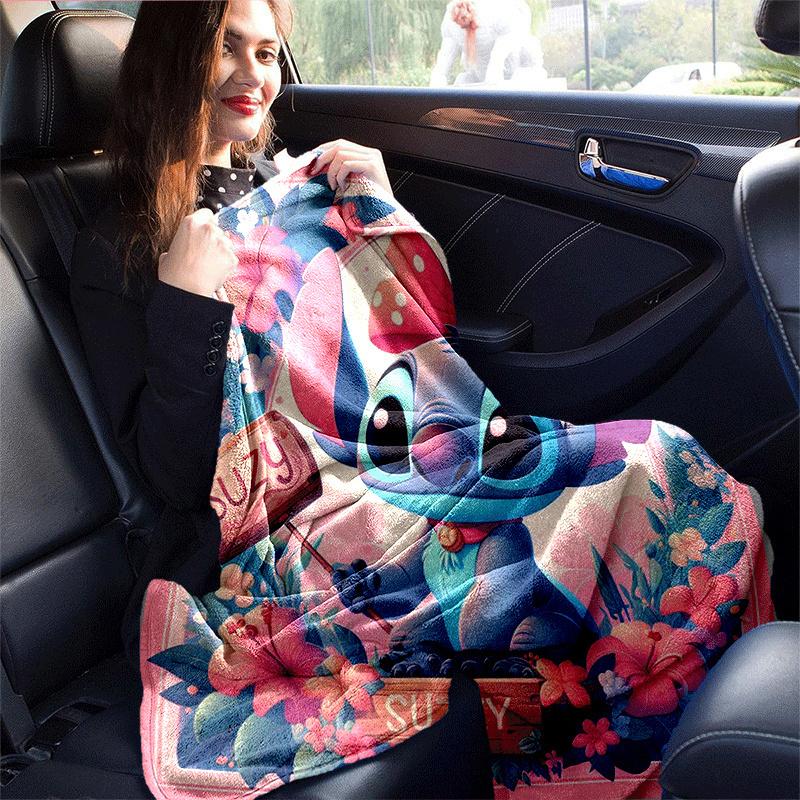 1pc Stitch Printing Blanket - Soft, All-Season Throw for Living Room, Bedroom,Personalized Gift with Adorable Cartoon Design
