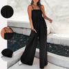 Neue modische europäische und amerikanische Frühling/Sommer sexy Trägertop lockerer lässiger Jumpsuit INS Urlaubs-Jumpsuit mit weitem Bein