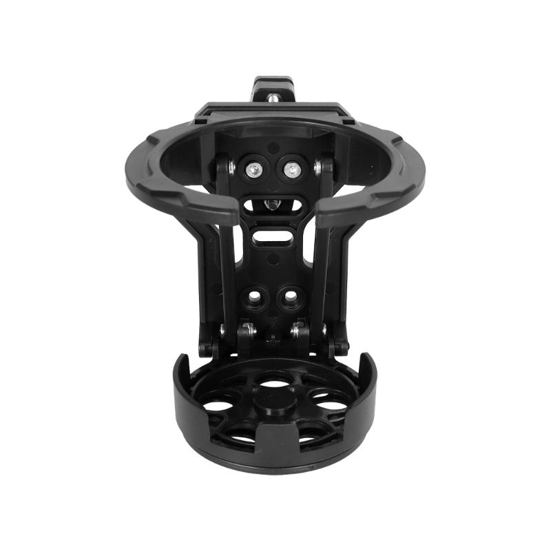 Bike Cup Support for Bar Tube, Round Screw Fastener with Joint Arm and Base Plate, Black Travel Cup Rest for Day to Day Outdoor Use