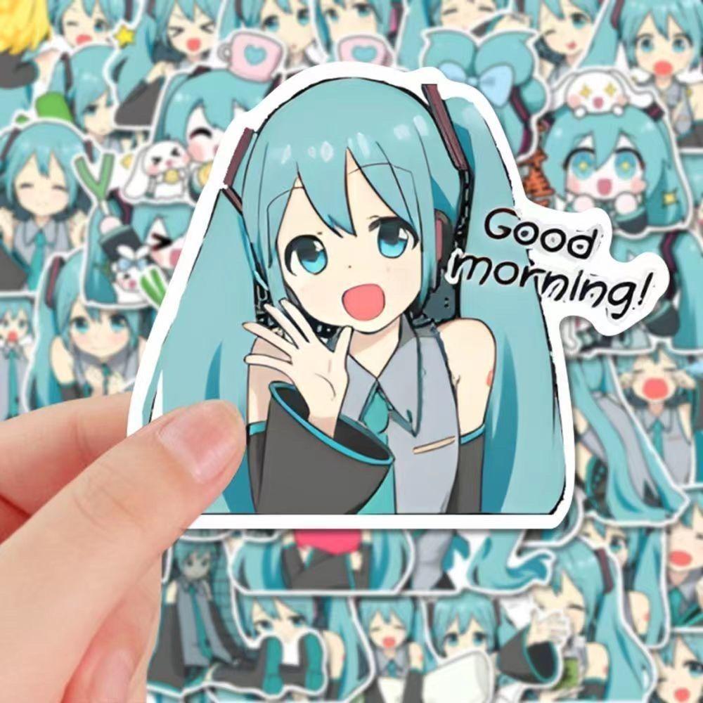 

Hot Cute Anime Hatsune Miku Sticker Cartoon Peripheral Waterproof Stickers DIY Mobile Phone Water Cup Decoration Stickers Gifts