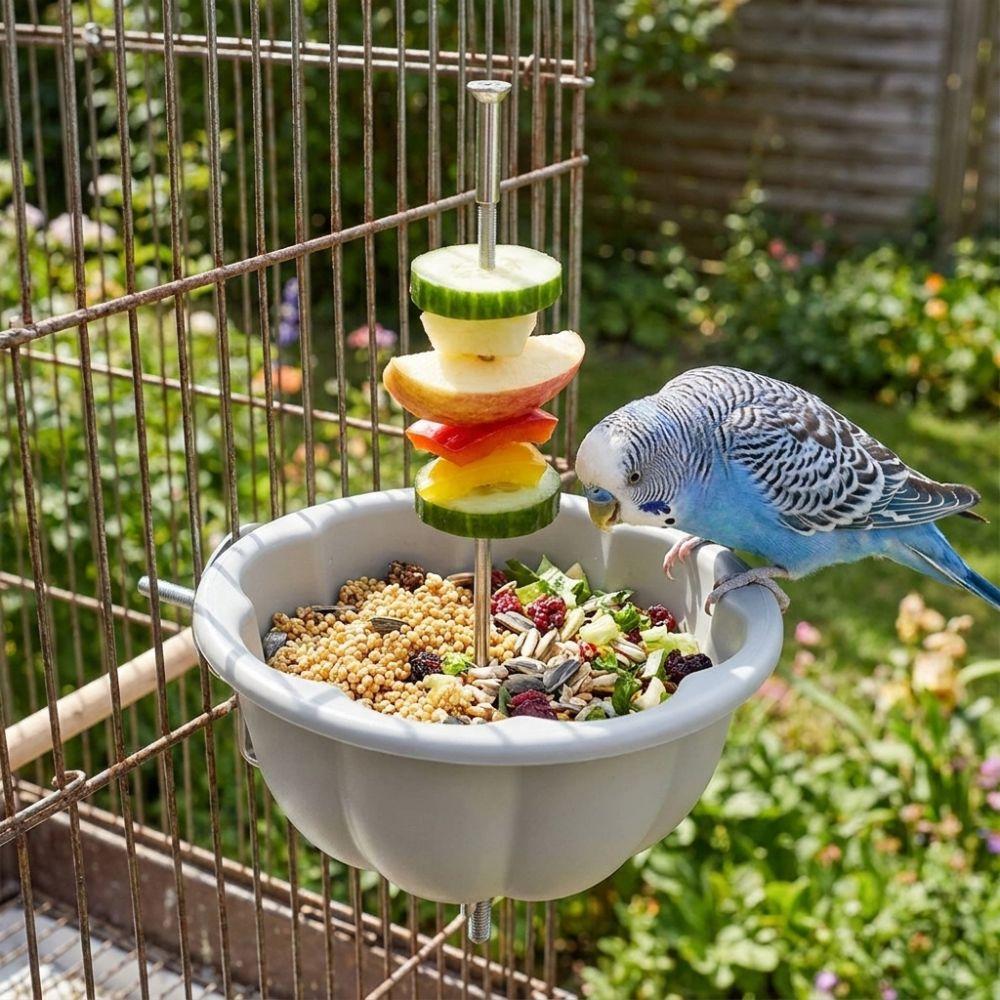 Anti-Splash Parrot Fruit and Vegetable Rack Removable Bird Fruit Holder Bird Cage
