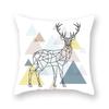 Polyester Nordic Style Cute Cartoon Throw Pillow Case Geomtric Animals Deer Giraffe Sofa Seat Cushion Cover For Living Room