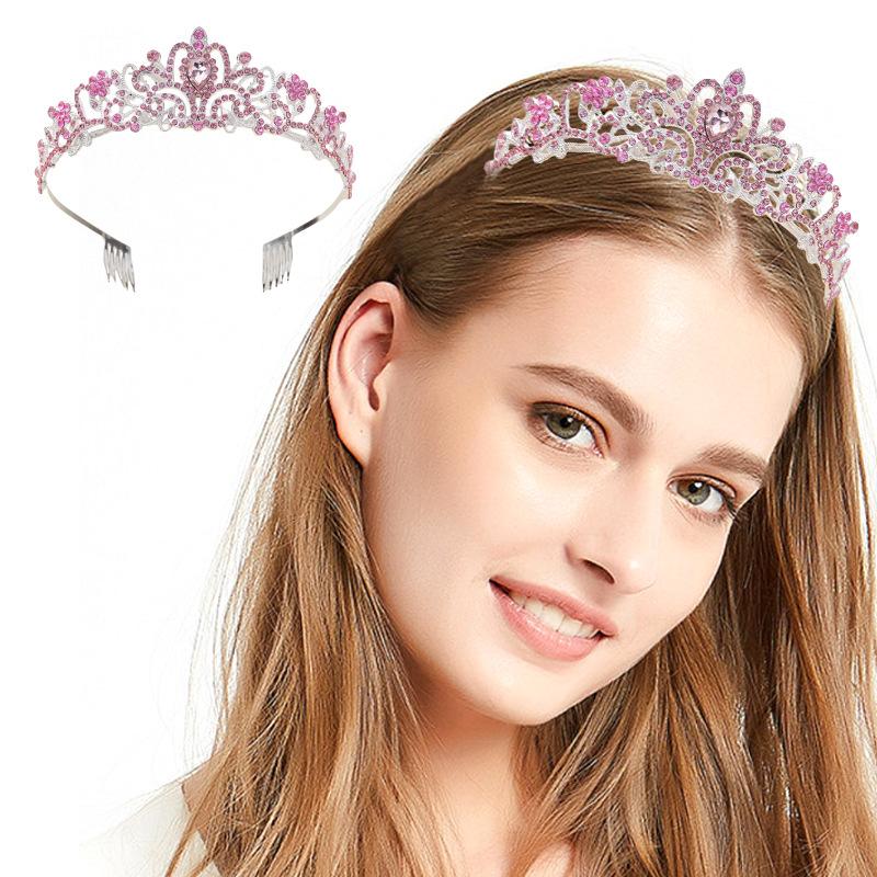Bridal Crown Headwear Alloy Rhinestone Headband Wedding Crown Birthday Hair Accessories Party Headband Accessories