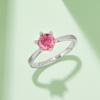 Women's Luxury Round Brilliant Cut Moissanite Engagement Ring with Prong Setting 1CT D Color Sterling Silver Rhodium Plated