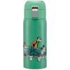 Straw Mug Bottle, 350ml, Insulated Stainless Steel Water Bottle, Disney Mickey Mouse Green World, One-Touch Open, STOT3ST-A