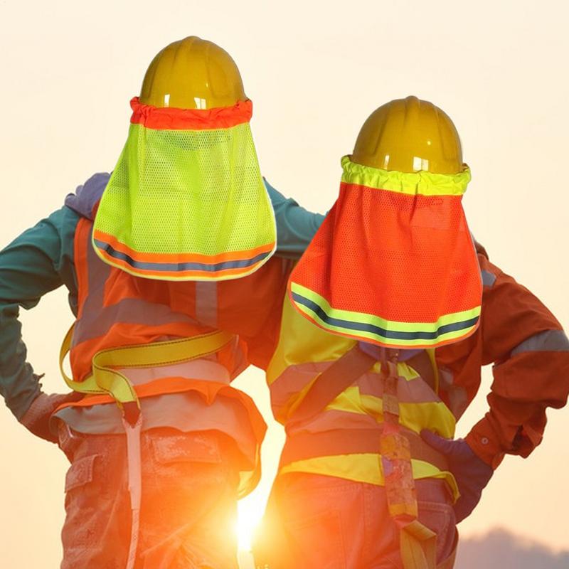 Hard Hat Shade Hard Hat Brim Shade UV Protection 2 Pieces Neck Cover With Reflective Strap Lightweight Helmet Accessories For