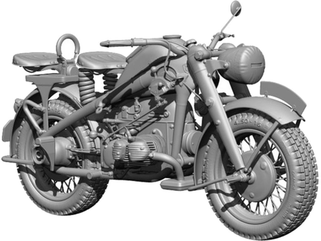 Sol Model WWII German KS750 Military Motorcycle 3D Printer Kit MM903 1/24 (Motorcycle)
