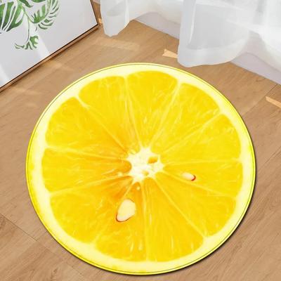 3D Fruit Print Round Carpet Circle Area Rug for Bathroom Living Room Bedroom Decor Non-slip Cloakroom Floor Mats Kitchen Doormat