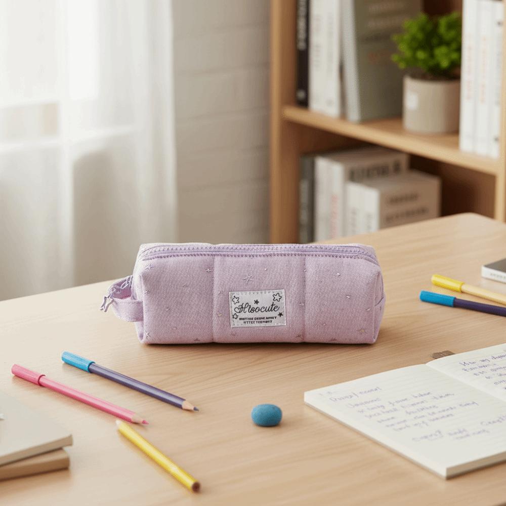 Y2k Star Dots Pencil Case Print Pencil Pouch Cosmetic Bag Korean Style Pen Bag Office