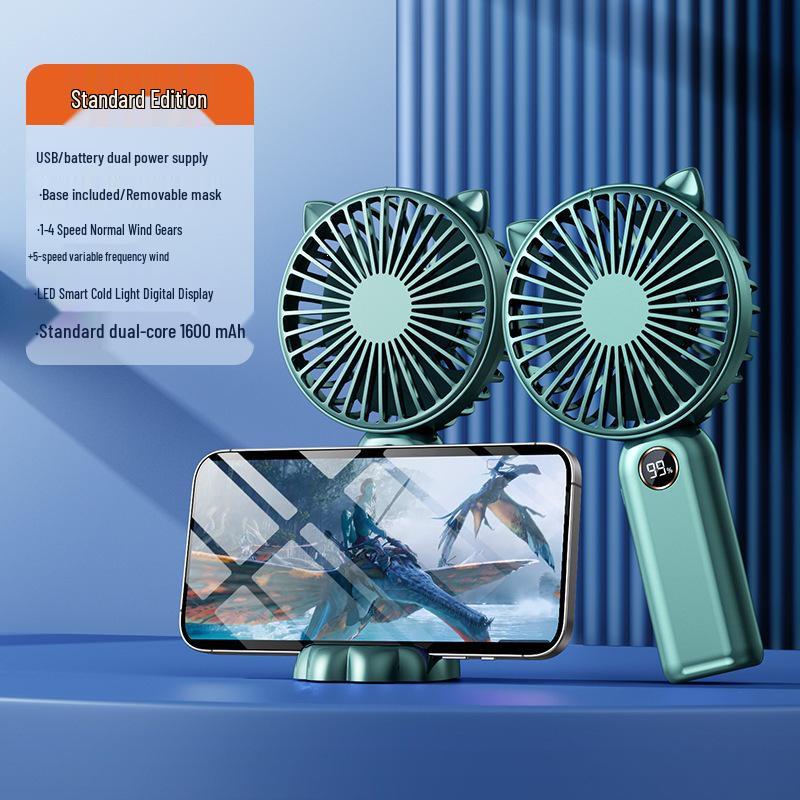 Rechargeable Silent Mini Desktop & Handheld Fan with Digital Display 800mAh Battery