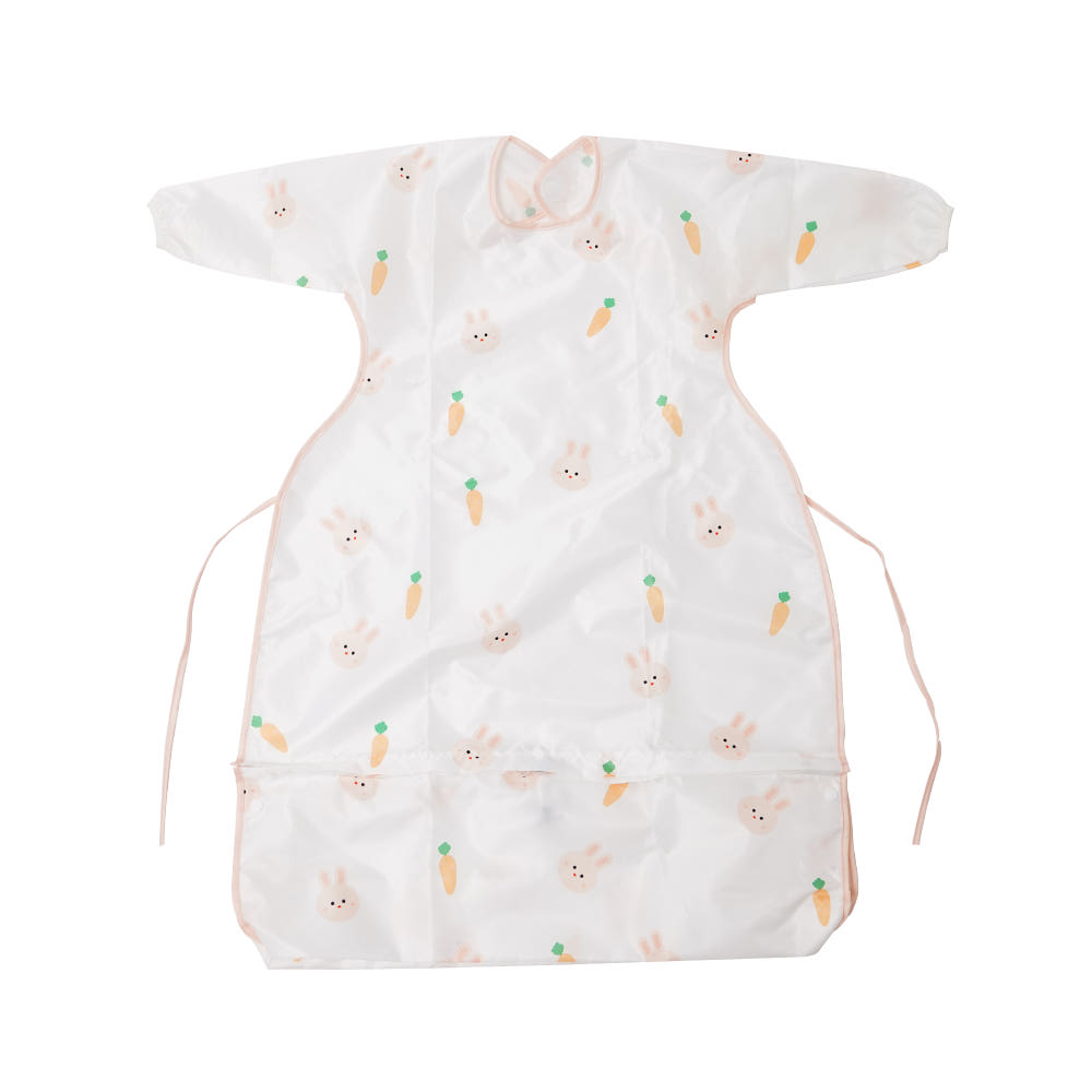 Atti Rabbit Self Feeding Waterproof Baby Bib Long Sleeve Zipper Type All In One High Chair Cover