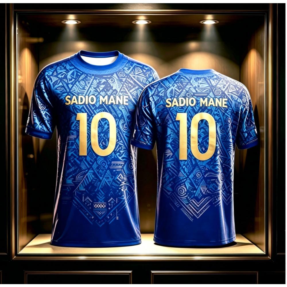 Maglia Calcio Senegal Estiva Nuova T-shirt Stampata 3D Traspirante Asciugatura Rapida Allenamento Genitore-Figlio Esterno T-shirt da Uomo