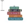 2D Acrylic 'Just A Girl in Love with Her Books', Automotive Interior Decoration, Party Living Room Bookshelf Entryway Home
