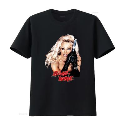 Barb Wire Pamela Anderson Movie T Shirt Stylish Trendy for Fans Vintage Washed Unisex Designer Clothes Top For Everyday Wear