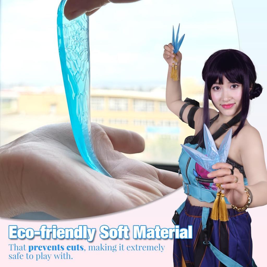 5 Inches Soft Plastic Translucent Dagger Props Safe and Cut-Proof for Zoey Cosplay and Halloween Party