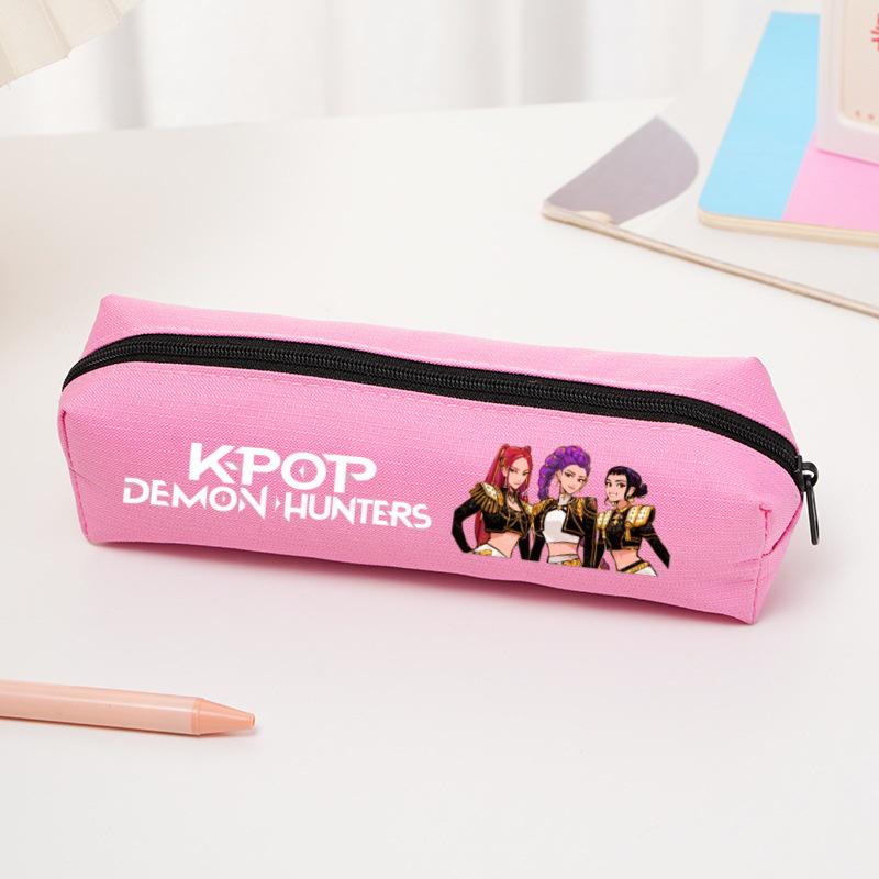 K-pop Demon Hunter Girl Group Cartoon Pencil Case - Oxford Cloth Stationery Bag for Primary Students