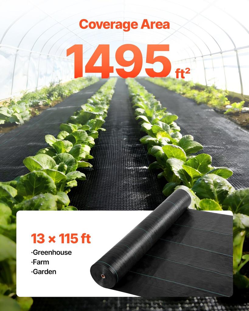 Weed Barrier Fabric Heavy Duty, 4x35.1m 99.2g Landscape Fabric, Woven Weed Blocker Fabrics, Garden Fabrics Weeds Barrier, Weeds Control Ground Cover,