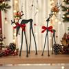 Modern Reindeer Statue Wear Resist Black Finish PLA Statue Reusable Christmas Tabletop Ornaments for Xmas Mantel Fireplace