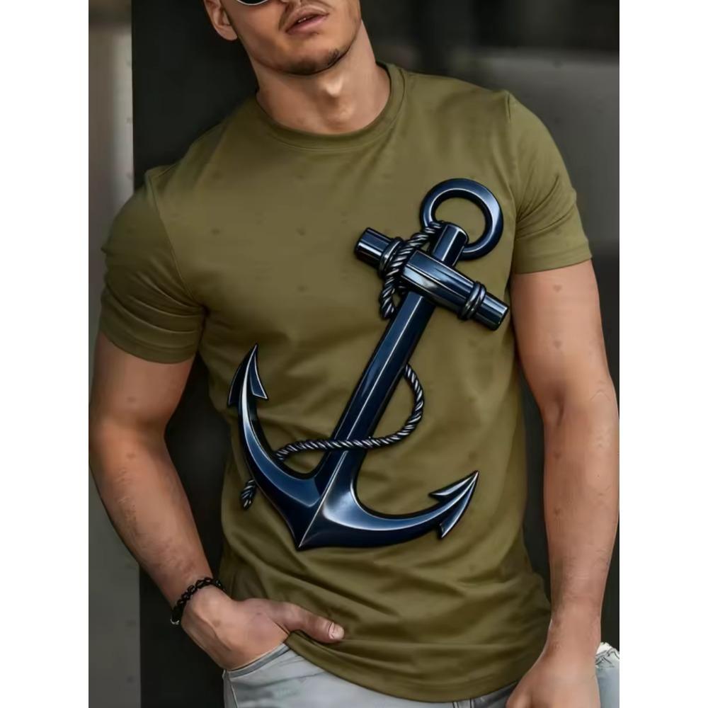 New Fashion Men's Short Sleeve 3D Printing T-shirt Street Style Large Size Loose Casual T-Shirt