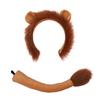 2Pcs Animal Lions Costume Set with Lions Ears Headband Lions Tail Accessories for Halloween Fancy Dress Party Props