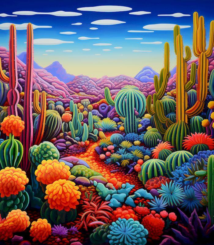 

Алмазная картина кактус полный квадрат/круг вышивка пейзаж мозаика стразы картины наборы для вышивки крестом декор подарок Full Round 20x30CM