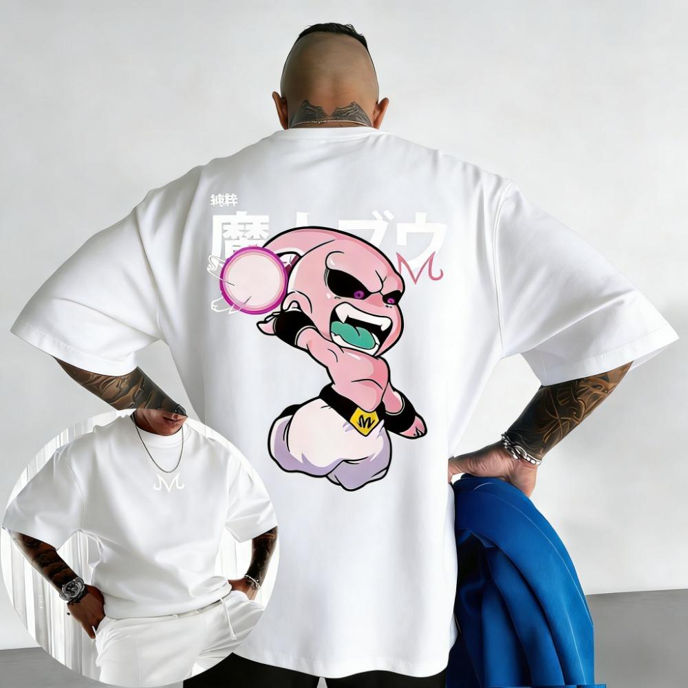 2026 New Dragon Ball Anime T-shirt Summer New Majin Buu Printed Men's and Women's Street Hip Hop Casual Short Sleeve Top