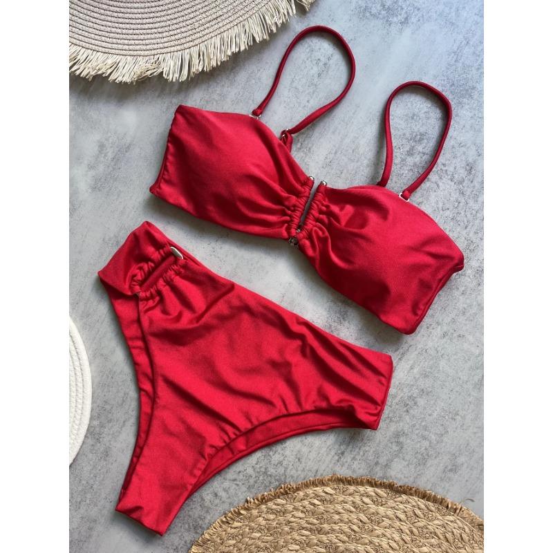 

Бикини Пуш-ап Женские Купальники 2025 Сексуальные Женские Купальники Бразильский Набор Бикини Тонг Бикини Купальные Костюмы Однотонная Пляжная Одежда L