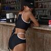 2023 High Waist Tummy Control Cutout Bikini: Push-up, Solid Color, Vacation-Ready Swimsuit for Women