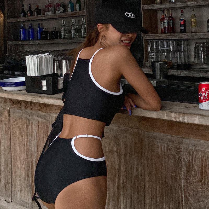 2023 High Waist Tummy Control Cutout Bikini: Push-up, Solid Color, Vacation-Ready Swimsuit for Women