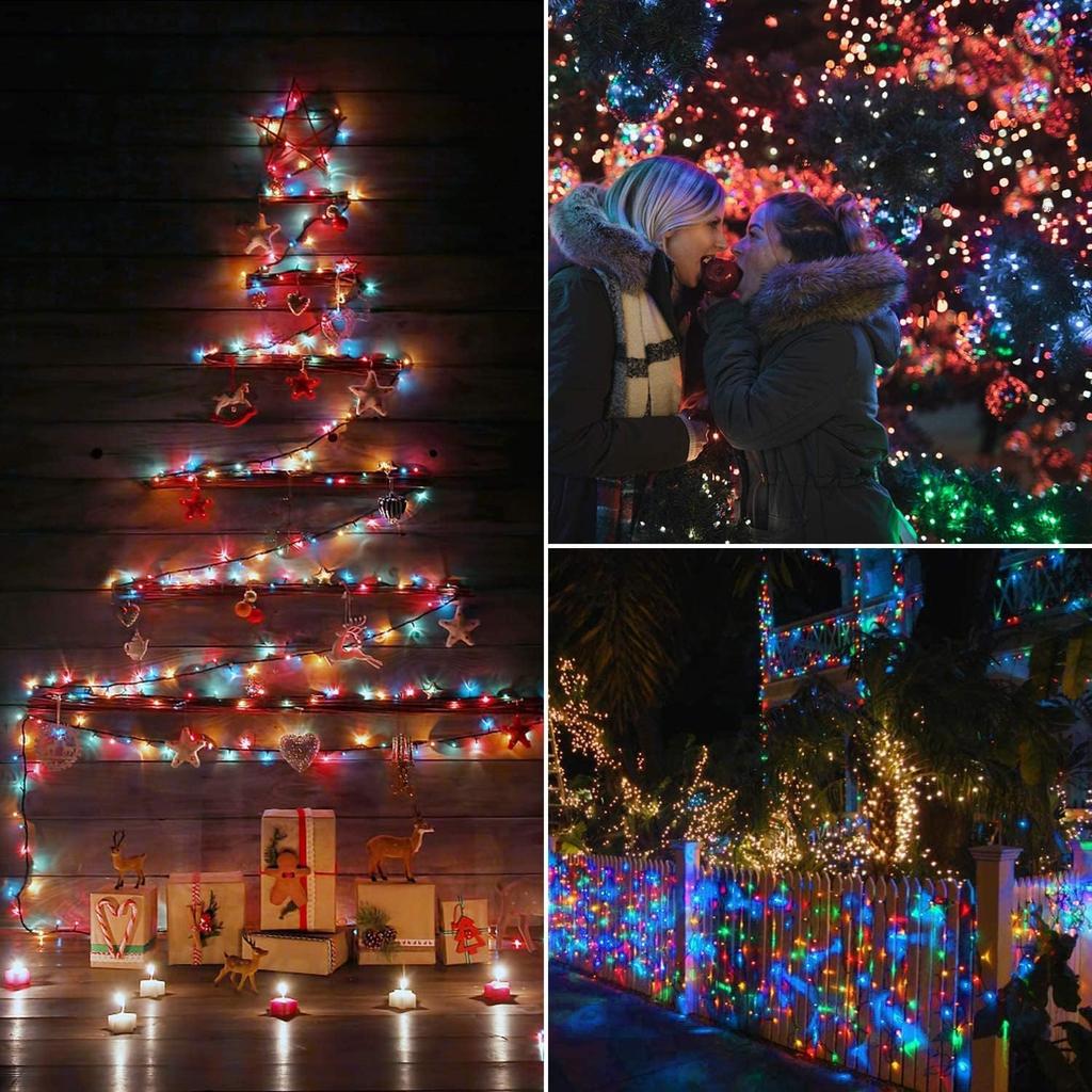 LED Lyslenke Utendørs Varmhvit 10M-100M LED String Garland Julelys Vanntett 8 Moduser for Fest Bryllup Påske Hage Balkong Jul