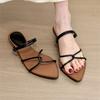 Temperament Open-toed Pointed Two Wear Cool Slippers Women Wear 2025 New Models with Skirts Cross-strapped Sandals