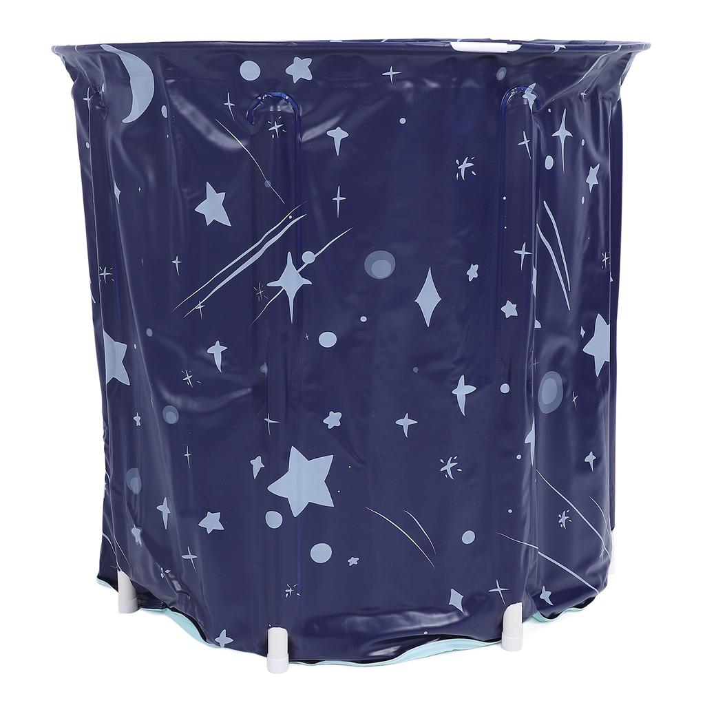 Portable Foldable Bathtub Multipurpose Thicken PVC Eco Friendly Foldable Soaking Tub for Home Shower Stall Star Moon