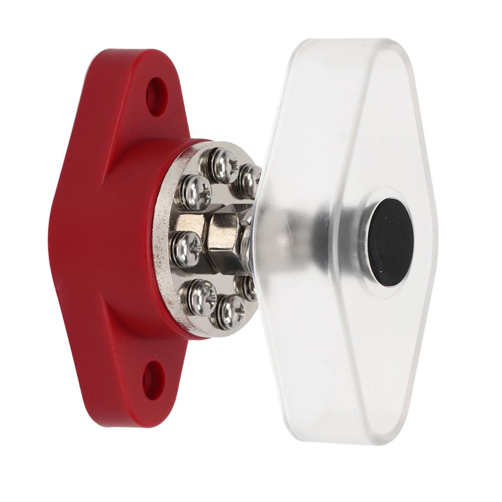 Power Distribution Stud Junction Post Red 3/8in 300A with Transparent Cover For Motor ATV Ship Electrical Equipment