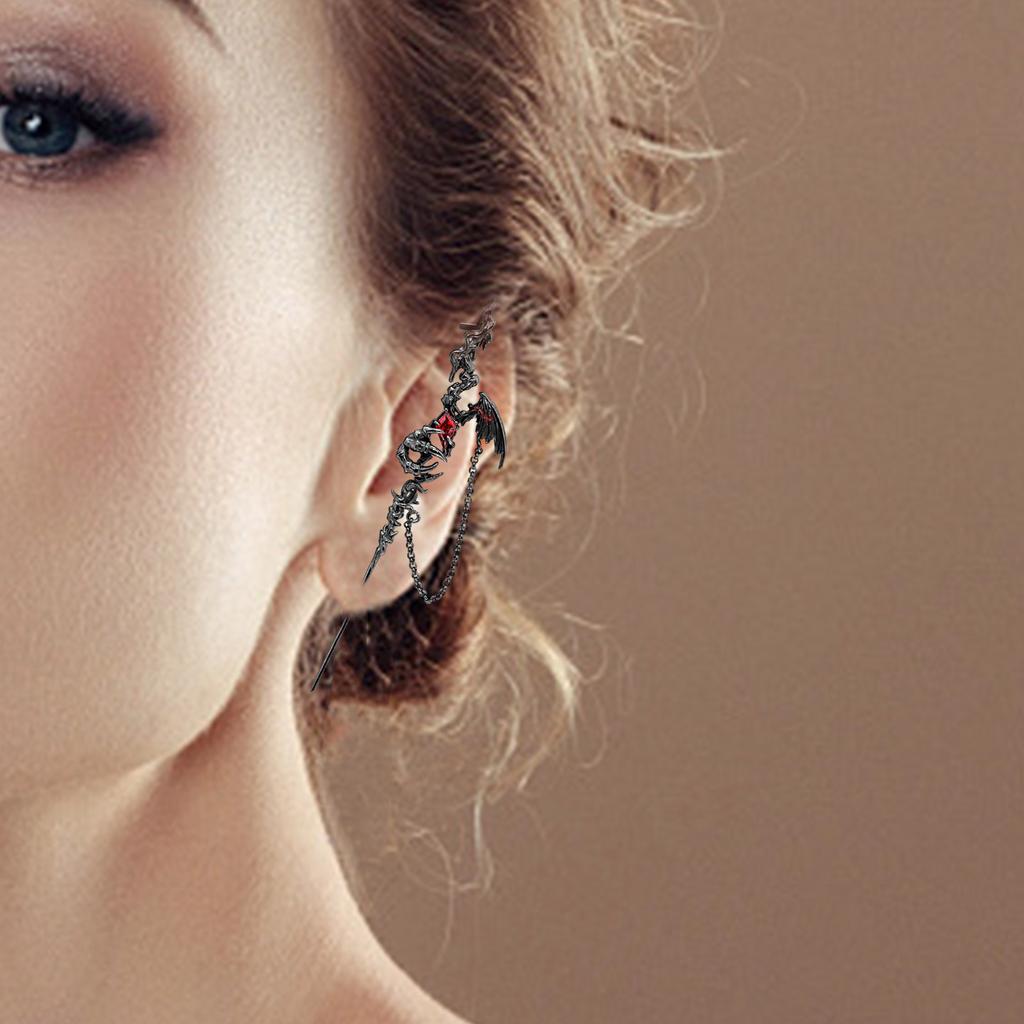 Örhängen med legeringsormpiercing för kvinnor som visar upp en unik blandning av moderna kinesiska designer och söta, coola stilar