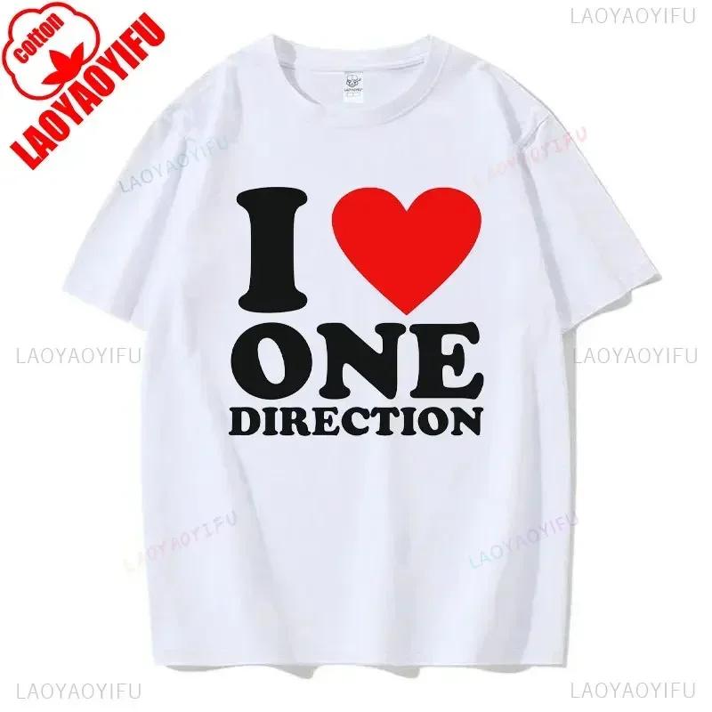I Love One Directions Print T-Shirts Rapper Short Sleeve T Shirt Vintage Singer Tops Summer Cotton Hip Hop Men Women Tee-shirts