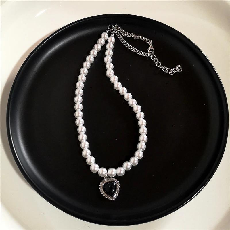 Vintage Perle Liebe Schmetterling Spinne Anhänger Halskette Für Männer Frauen Gothic Hip Hop Kreuz Mond Kette Lange Schmuck Halloween