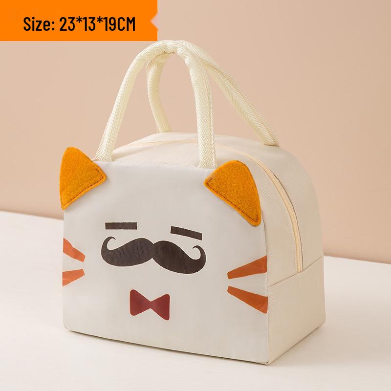 Stylish Cartoon Insulated Lunch Tote - Large Aluminum Foil Liner for Work, Picnics, Kids.