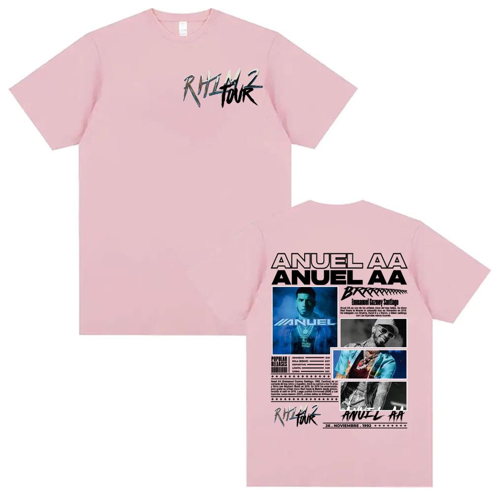 Rapper Anuel AA Rhlm 2 Album 2025 Tour Tshirts Unisex Women Fashion Hip Hop Gothic Clothes T Shirt Short Sleeve Tshirt Streetwear