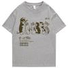 Maglietta Oversize da Uomo Abbigliamento Hip Hop Gatto Doccia Street Print Maglietta Casual Cotone Estate Manica Corta