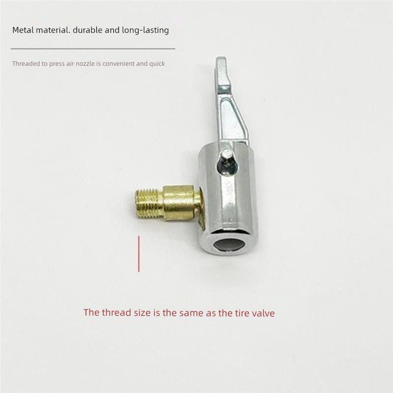 Car Air Pump Hose, Thickened Explosion-Proof Inflator Tube, Electric Air Pump Accessories, Rubber Hose, Gauze Braided Tube Threaded to Press Aluminum Alloy Valve